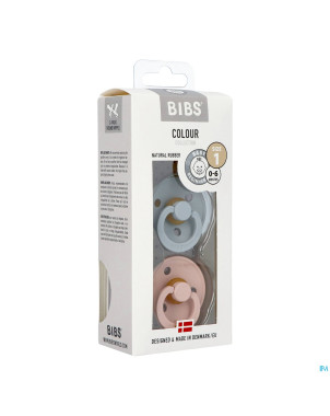 Bibs 1 sucette duo cloud blush