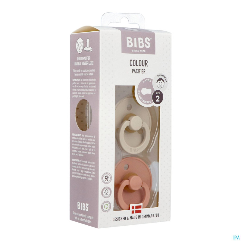 Bibs 2 sucette duo vanilla peach