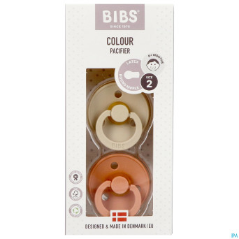 Bibs 2 sucette duo vanilla peach