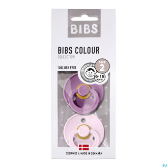 Bibs 2 sucette duo lavender baby pink