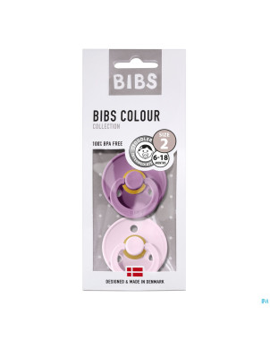 Bibs 2 sucette duo lavender baby pink