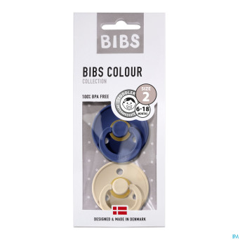 Bibs 2 sucette duo navy vanilla