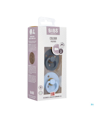 Bibs 2 sucette duo iron baby blue
