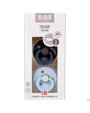 Bibs 2 sucette duo iron baby blue