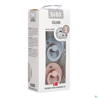 Bibs 2 sucette duo cloud blush