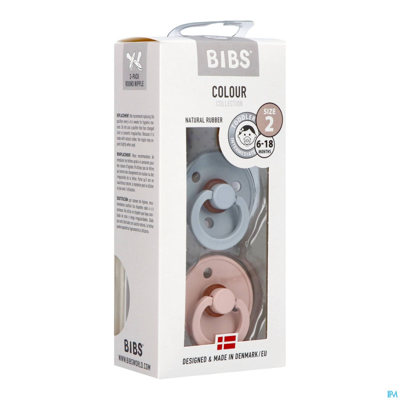 Bibs 2 sucette duo cloud blush