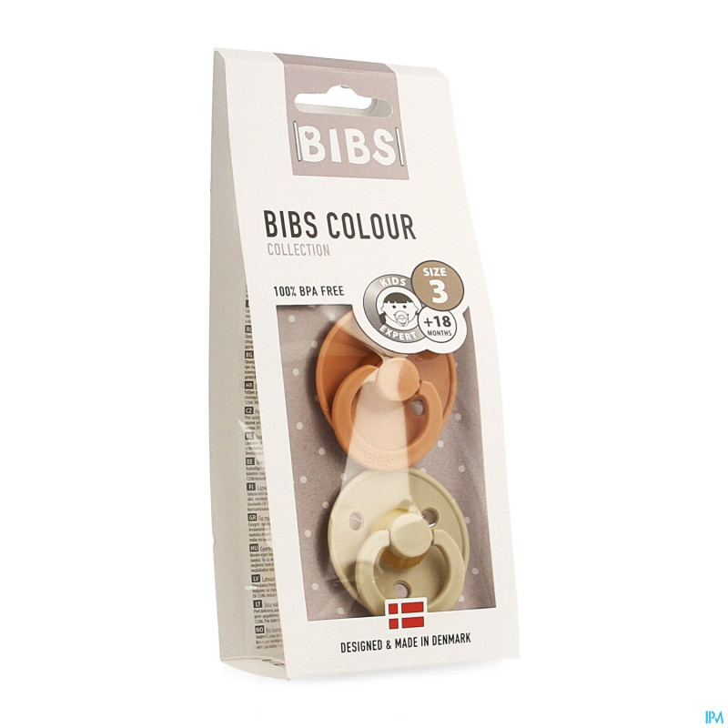 Bibs 3 sucette duo vanilla peach