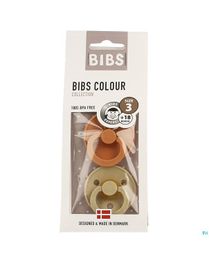 Bibs 3 sucette duo vanilla peach