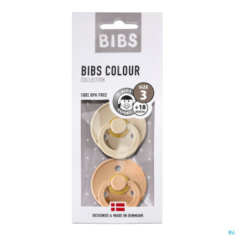 Bibs 3 sucette duo vanilla peach