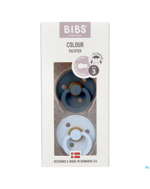 Bibs 3 sucette duo iron baby blue