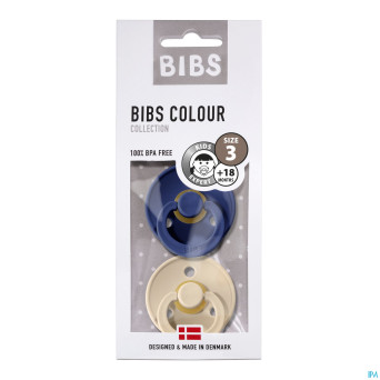 Bibs 3 sucette duo navy vanilla