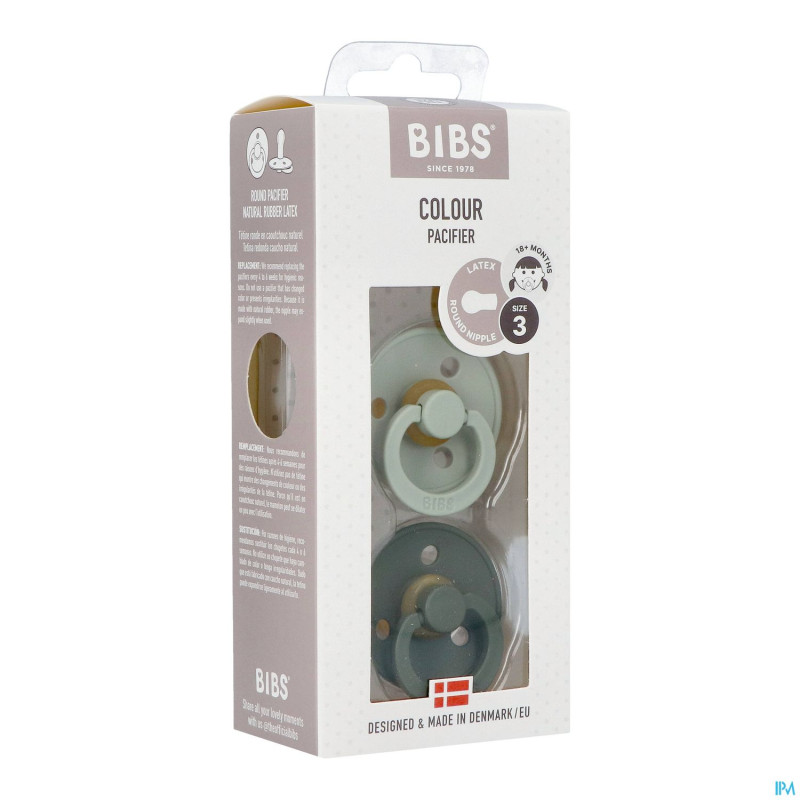 Bibs 3 sucette duo sage hunter green