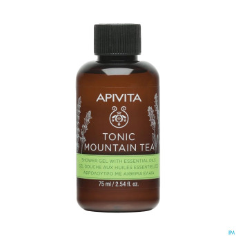 Apivita tonic mountain tea shower gel ess oil 75ml