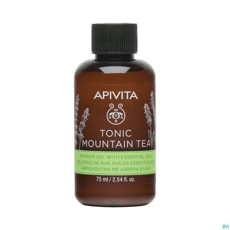 Apivita tonic mountain tea shower gel ess oil 75ml