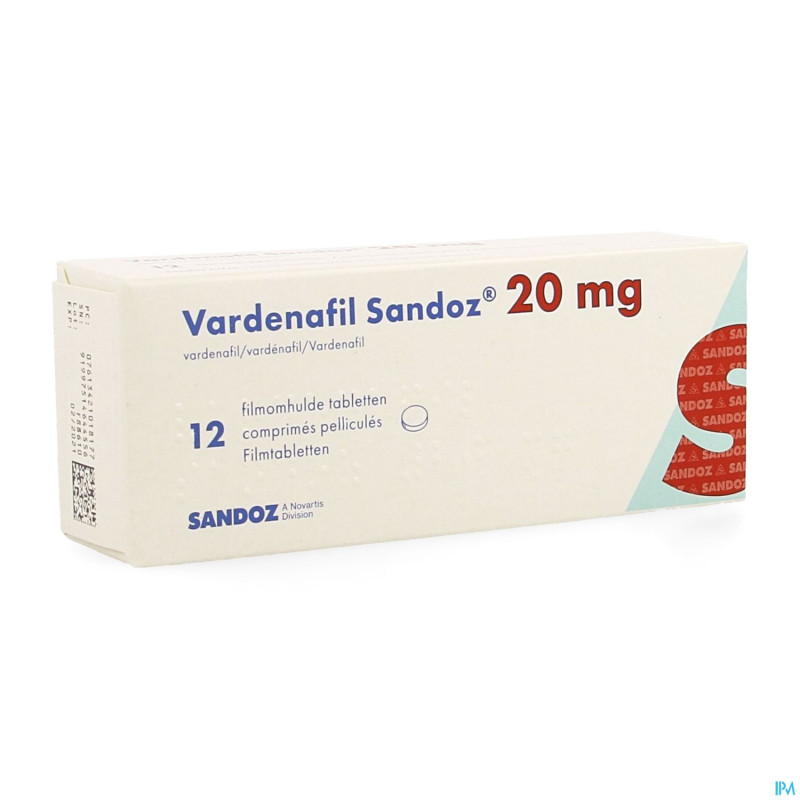 Vardenafil sandoz 20mg comp pell 12 x 20mg