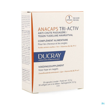Ducray anacaps tri-activ a/chute passagere caps 30
