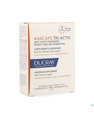 Ducray anacaps tri-activ a/chute passagere caps 30