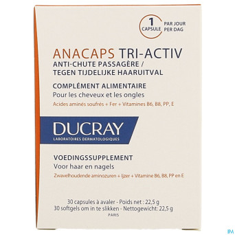 Ducray anacaps tri-activ a/chute passagere caps 30