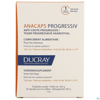 Ducray anacaps progressiv a/chute    caps 30
