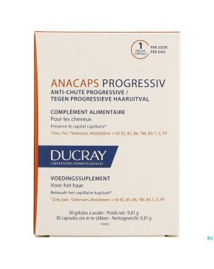 Ducray anacaps progressiv a/chute    caps 30