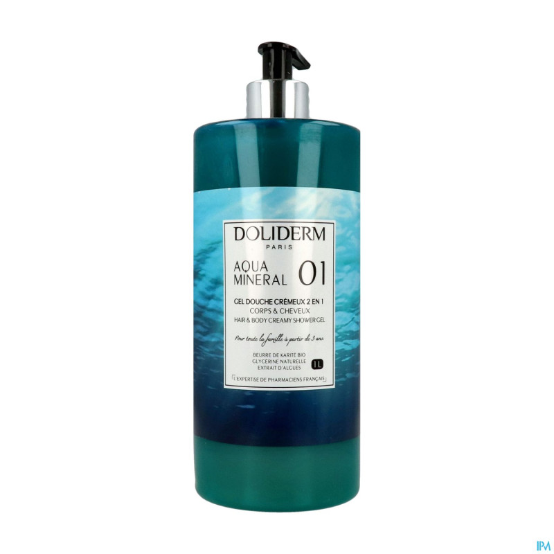 Doliderm gel douche 2en1 aqua mineral fl pompe  1l