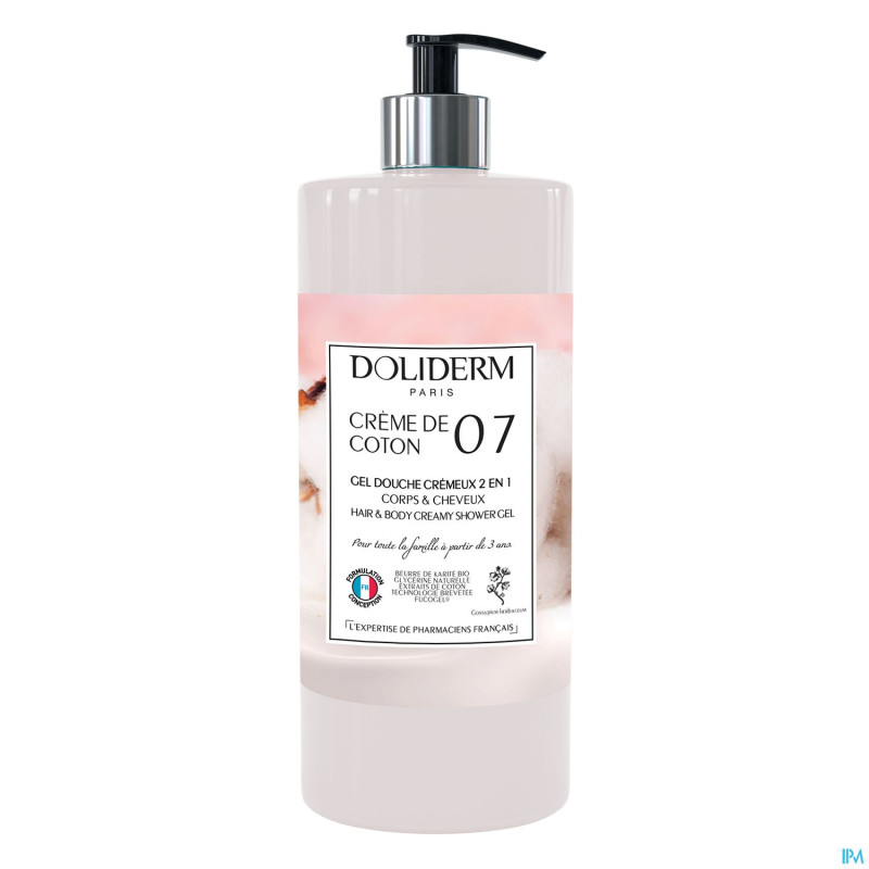 Doliderm gel douche 2en1 creme de coton    1l