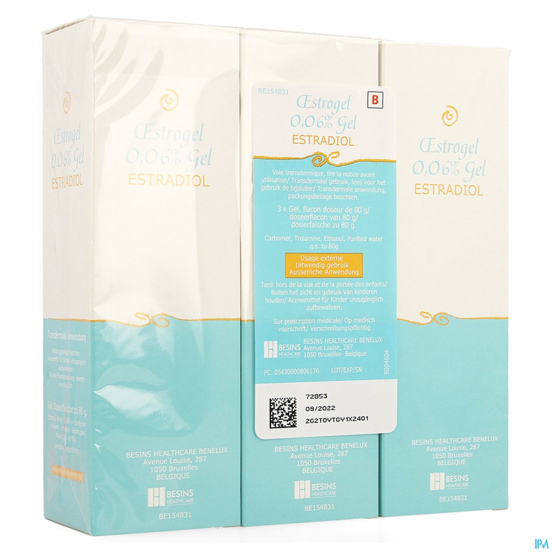 Oestrogel 0,06% gel fl pompe dos. 3 x  80g