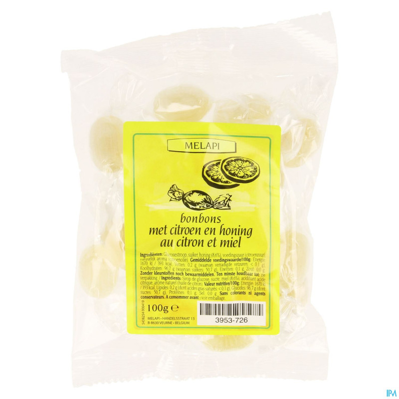 Melapi bonbons citron miel    100g revogan