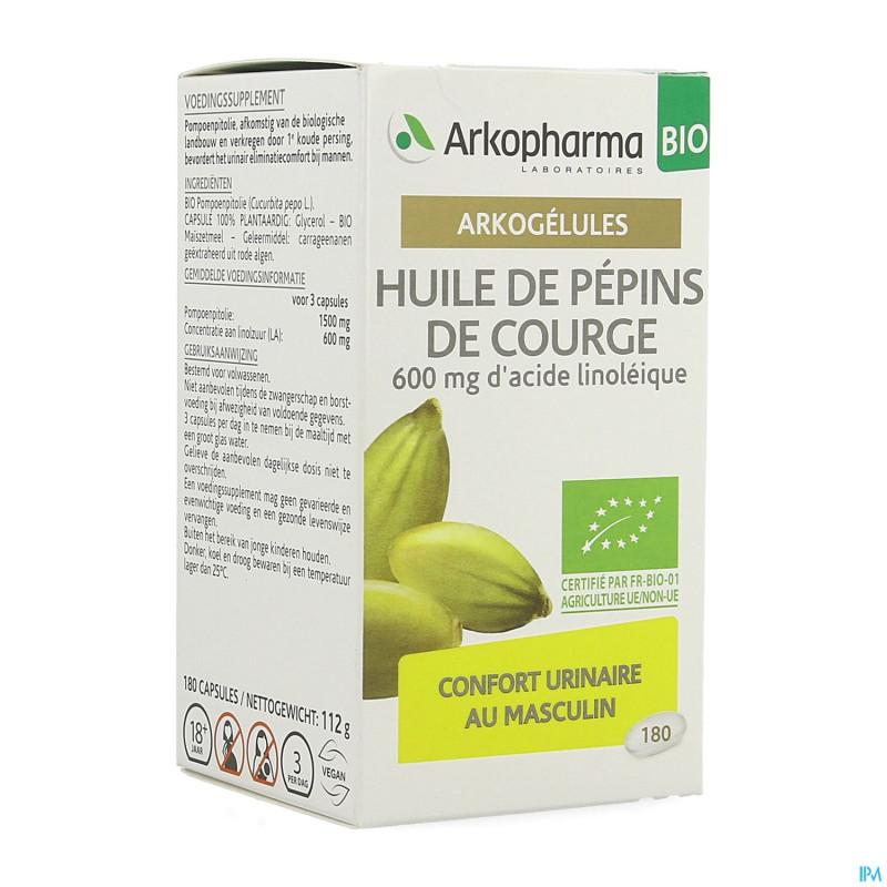 Arkogelules huile pepins courge bio    caps 180