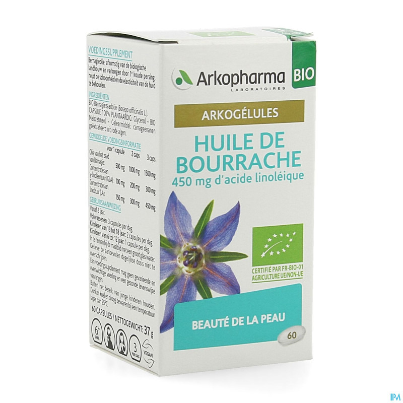 Arkogelules huile bourrache bio    caps 60