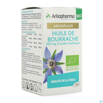 Arkogelules huile bourrache bio    caps 180