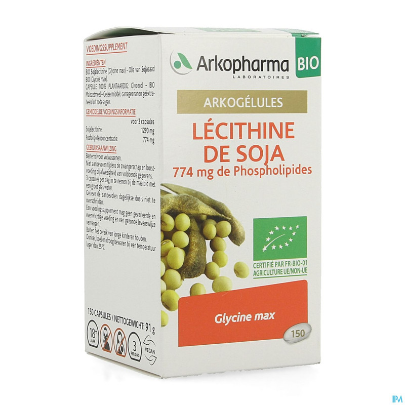 Arkogelules lecithin soja bio    caps 150