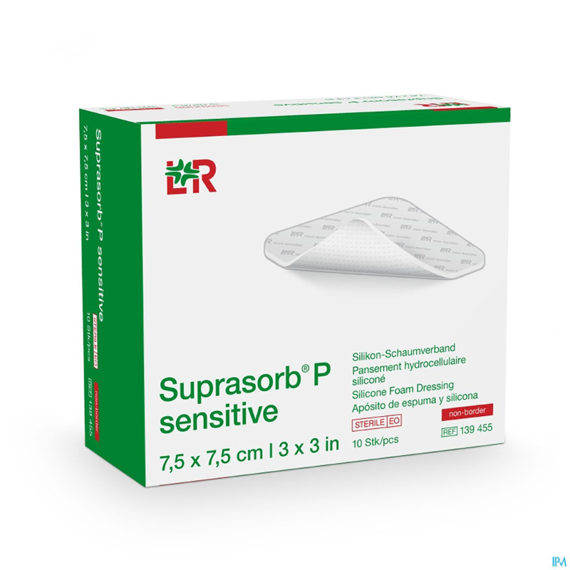 Suprasorb p sensitive non bord.7,5x7,5cm 10 139455
