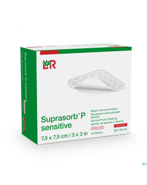 Suprasorb p sensitive non bord.7,5x7,5cm 10 139455