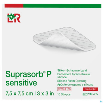 Suprasorb p sensitive non bord.7,5x7,5cm 10 139455