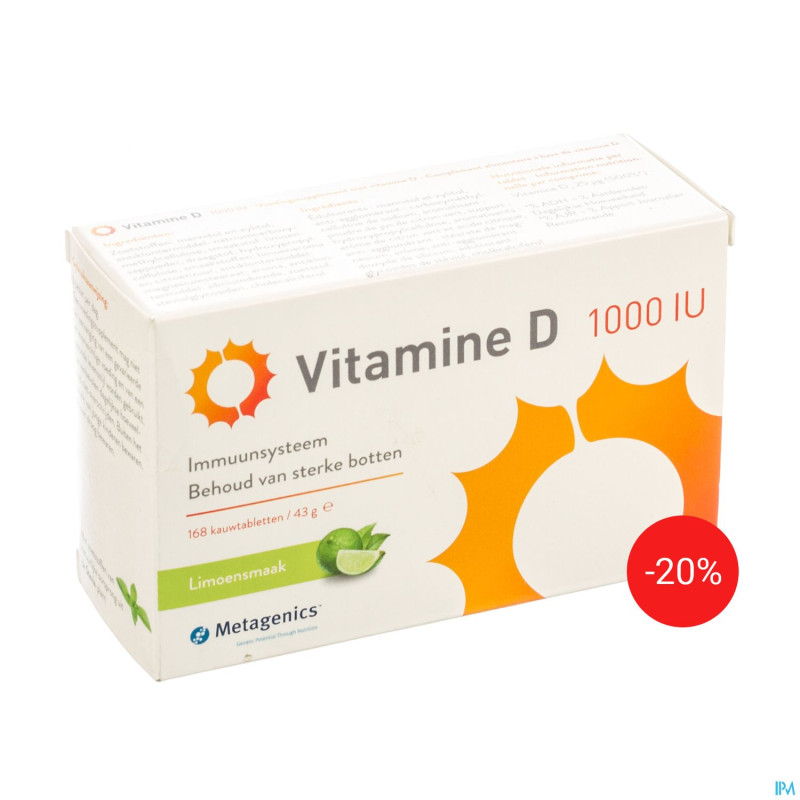 Vitamine d 1000iu metagenics comp 168 promo -20%