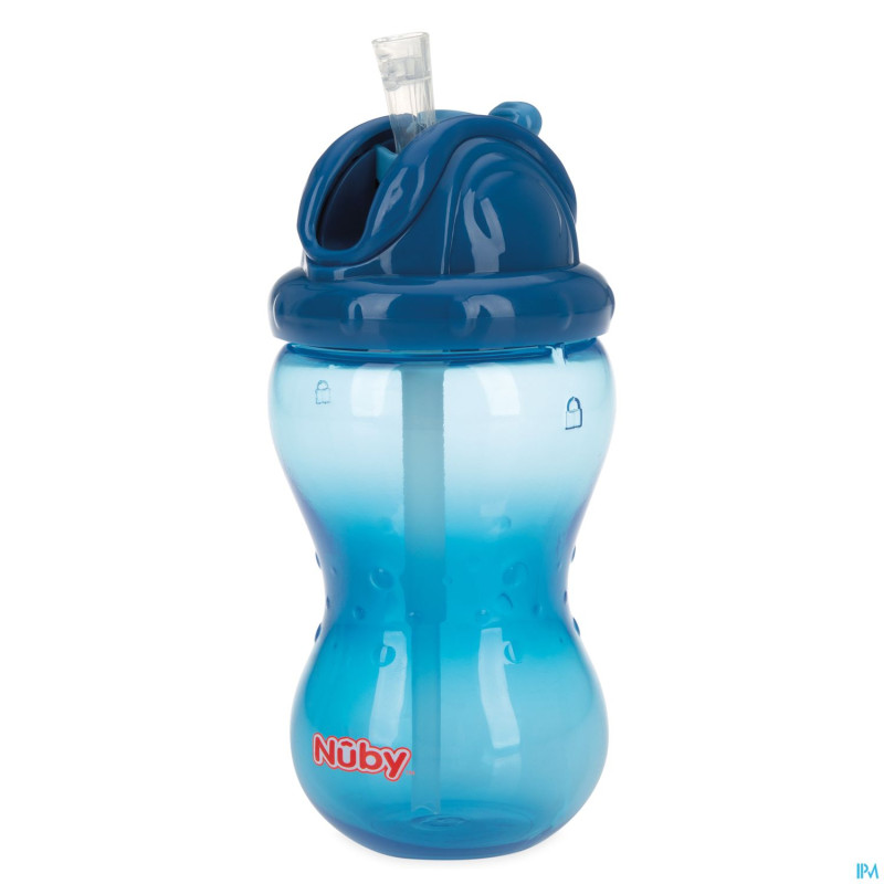 Nuby flip-it gobelet a/goutte 360ml 12m+ bleu