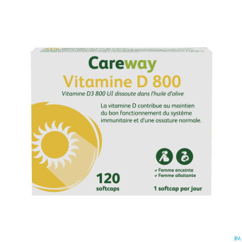 Careway vitamine d 800iu    softcaps 120