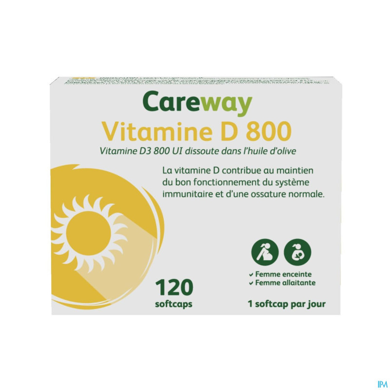 Careway vitamine d 800iu    softcaps 120