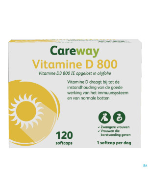 Careway vitamine d 800iu    softcaps 120