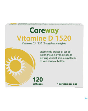 Careway vitamine d 1520iu    softcaps 120