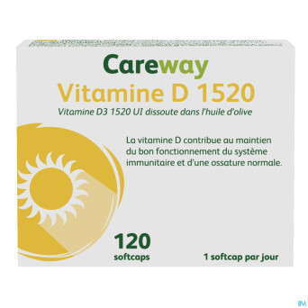 Careway vitamine d 1520iu    softcaps 120