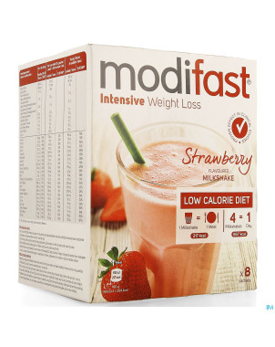 Modifast intensive strawberry flav.milkshake 8x55g