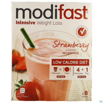 Modifast intensive strawberry flav.milkshake 8x55g