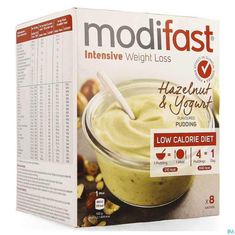 Modifast intensive hazeln.&yog. flav.pudding 8x52g