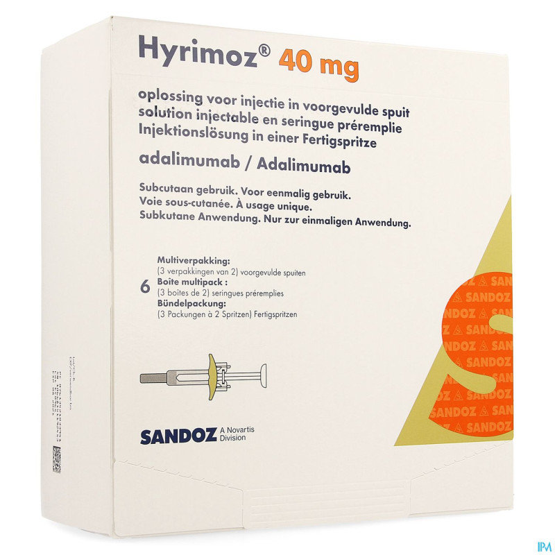 Hyrimoz 40mg sol inj 50mg/ml seringue preremp. 6
