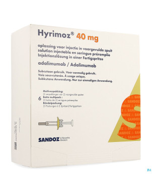 Hyrimoz 40mg sol inj 50mg/ml seringue preremp. 6