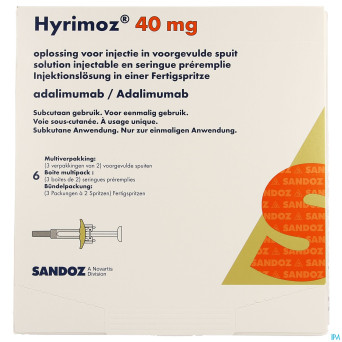Hyrimoz 40mg sol inj 50mg/ml seringue preremp. 6