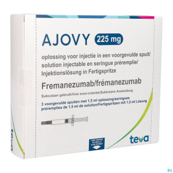 Ajovy 225mg sol inj seringue preremplie    3