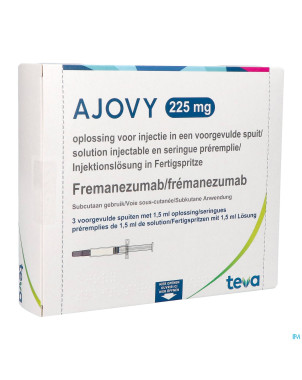 Ajovy 225mg sol inj seringue preremplie    3
